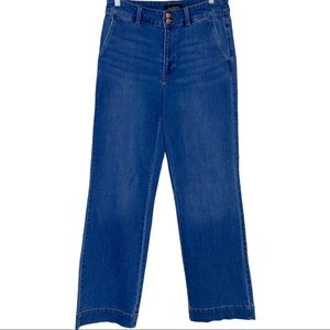 Talbots High-Rise Wide Leg Jeans in Medium Blue
